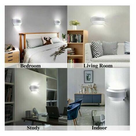 Modern 7W Up and Down Wall Light, Hardwired LED Wall Light, Indoor for Bedroom Hallway, Cool White, 6000K Living Room and Entryway Wall Light