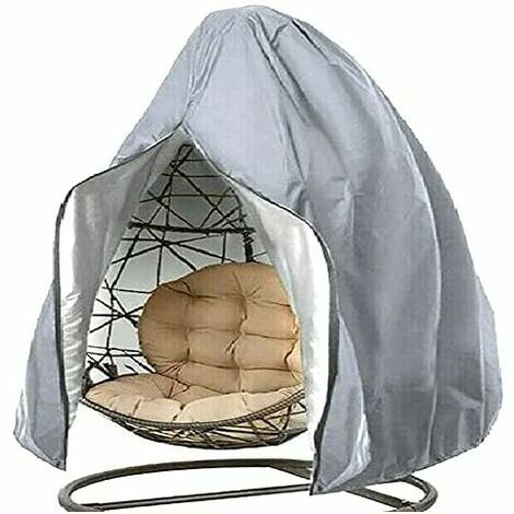 Patio Hanging Egg Chair Cover Double Egg Chair Cover Waterproof Veranda Patio Coccon Egg Chair Garden Furniture Cover with Drawstring
