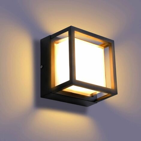 LED Outdoor Wall Light 12W IP66 Waterproof Wall Light Lamp Modern Exterior Light for Yard Garden Pillar Terrace Close Wall Pathway Patio Villa Corridor Warm White 3000K
