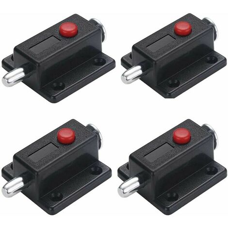 4 Piece Window Cabinet Button Spring Loaded Automatic Door Latch Lock Furniture Cabinet Drawer Door Bolt with Spring Button (1/5)