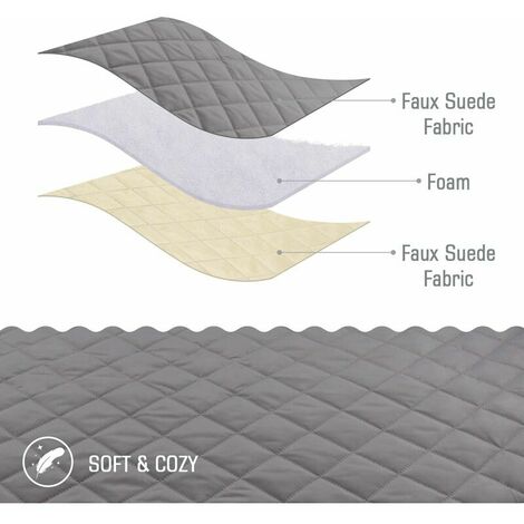 Sofa Covers Waterproof Sofa Throws with Elastic Straps Non-slip Foam for Living Room Dog Protection Protect co.ukom Pets, Splashes, Wear and Cracks (Gray, 2 Seater 116  190cm)