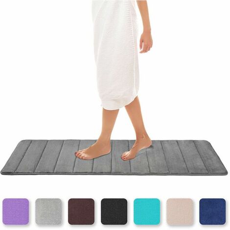 Memory Foam Bath Mat Absorbent Non-Slip Bath Mat Washable Bath Mat - 40 x 120 cm, Gray