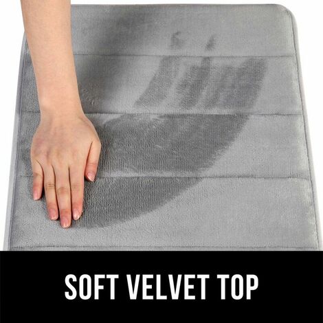 Memory Foam Bath Mat Absorbent Non-Slip Bath Mat Washable Bath Mat - 40 x 120 cm, Gray