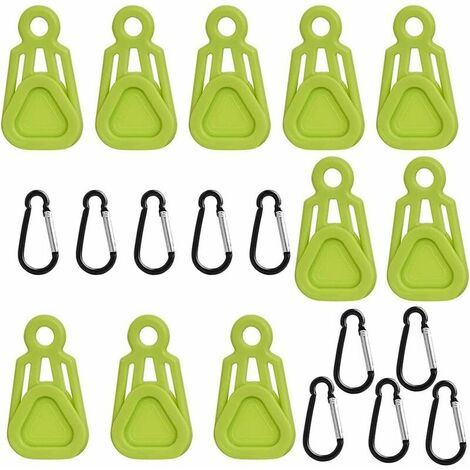 10 Pcs Tent Fixingtarp Clips Lock Grip Awning Clamp Set Instant Clip Tent Accessories for Camping,Green (1/5)