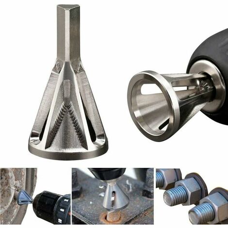 External deburring stainless steel drill chamfer to remove damage pullers Silver Fits size 8-32 bolts