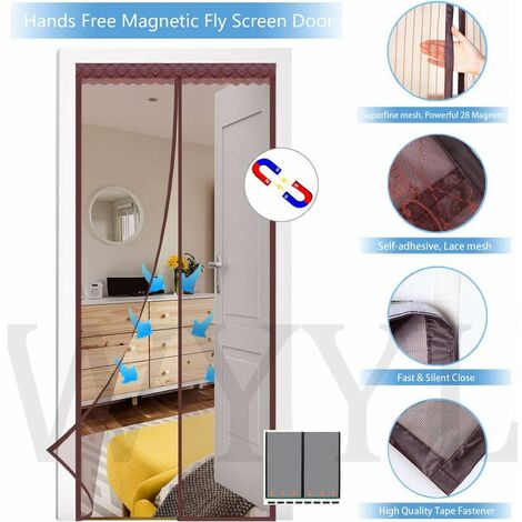 Window Mosquito Net Magnetic Window Door Mosquito Net 130x200cm, Self-Adhesive Mesh Encryption Mosquito Net, Anti-Mosquito Magnetic Curtain Automatic Closing, No Drilling, For Door