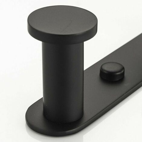 Practical Wall Hook with 4 Stainless Steel Hooks Coat Rack Towel Rack Hat Black Matte Finish Bathroom Toilet Accessory Set