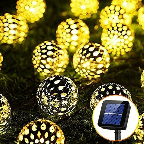 Moroccon Foiry Lights, Waterproof 7 Meters 50 Led Fairy Lights 8 Lighting Modes, Outdoor Solar String Lights is Suitable for Bedroom Courtyard Garden Christmas