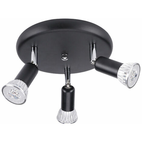 LED Ceiling Light 3 Spot Adjustable Ceiling Light 3xGU10 Ceiling Light Adjustable Angle LED Spotlight 220V Indoor Lighting for Bedroom Kitchen Living Room Corridor (Without Bulbs) [Energy Class F] (1/5)
