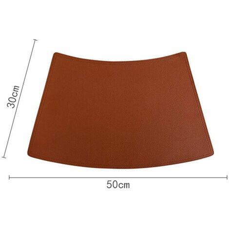 Set of 4 synthetic leather placemats - 50 × 30 cm - anti-stain - anti-slip - waterproof - washable - khaki color (1/5)