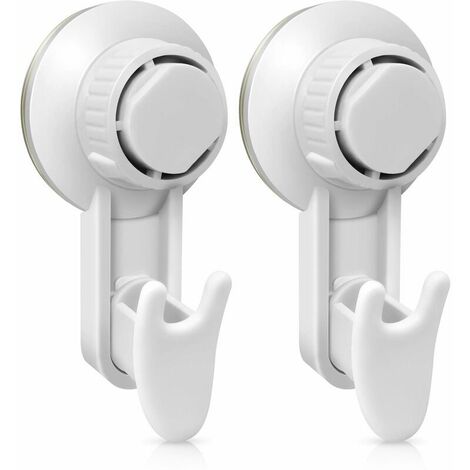 Vacuum Suction Cup Hook Set of 2, Powerful Suction Cup Hook Without Drilling, Bathroom Suction Cup Wall Hook Resistant up to 5 kg Reusable for Bathroom and Kitchen (1/5)