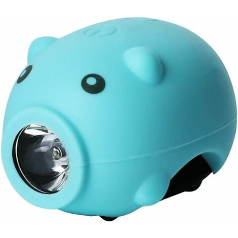 Pig-shaped Bicycle Headlamp, Child-safe Silicone LED Light, Head Lights,Bicycle Horn Light,4 Colors Optional (1/5)