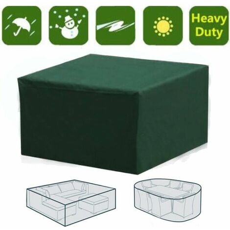 Rectangular Waterproof Outdoor Furniture Cover with UV Protection for Patio Table, Garden Furniture, Green, 213 132 70cm (1/5)