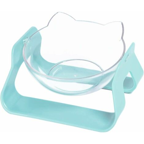 Raised Food Bowl Food Bowl Cat Bowl Raised Stand Cat Bowl Cat Bowls Plastic Feeding Place Cat Bowl Cat Bowls Transparent Bowl Cat Food Raised Cat Bowl Holder (Blue) (1/5)