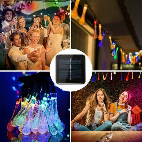 Solar String Light Outdoor Garden, 30 LED Outdoor Garden Light 6.5M/21.3FT Multi-Color, Solar Fairy Tale String Light 8 Modes Waterproof Outdoor Decoration for Party Wedding Birthday [Energy Class A+]