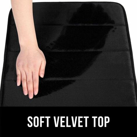 Memory Foam Bath Mat Absorbent Non-Slip Bath Mat Washable Bath Mat - 40 x 120 cm, Black