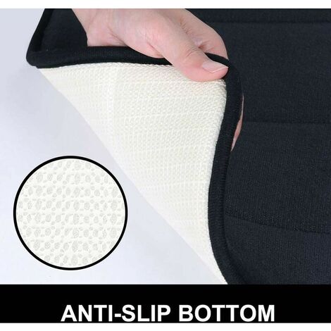Memory Foam Bath Mat Absorbent Non-Slip Bath Mat Washable Bath Mat - 40 x 120 cm, Black