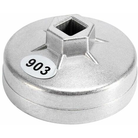 1pcs Oil Filter Wrench, 74mm 14 Spline Aluminum Oil Filter Wrench Socket Removal Tool 903 Silver Color (1/5)