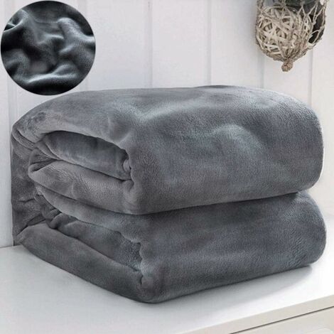 Gray cozy blanket 150 × 200cm, soft plush plush blanket, flannel fleece blanket TV blankets / sofa blanket / life blanket / microfiber sofa blanket / velor blanket - easy care - warm, comfortable, dur (1/5)