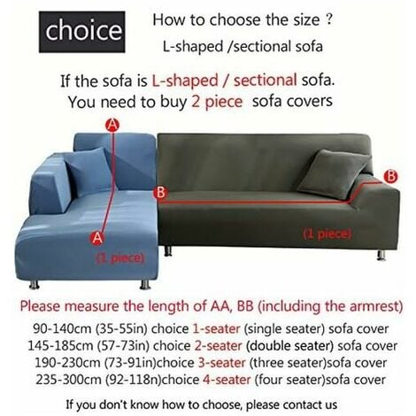 Corner Sofa Cover with Armrests Sofa Cover Stretch L-Shaped Protective Sofa (L-Shaped Corner Sofa, Please Buy Two Pieces)-Orange Single 90-140cm