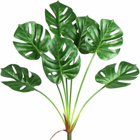 Artificial Palm Plants Tropical Monstera Leaves Fake Turtle Tree Leaf Faux Deliciosa Plant Mitation Leaf Simulation Jungle Safari Leaves for Garden Office Store Ju (1/4)
