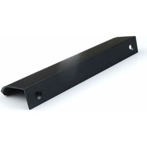 Kitchen Cabinet Handle Drawer Curved Door Handle Pull Knobs Black Invisible Concealed Hidden Pull Handle Aluminum Alloy Concealed Furniture Handles Wardrobe Handles for Kitchen Bedroom 8PCS (120mm)