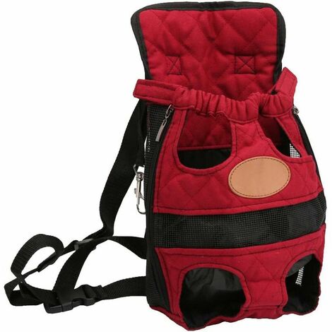 Legs-Out Front Pet Dog Carrier,Hands-Free Adjustable Backpack Travel Bag for Small Medium Puppy Doggie Cat Bunny Breeds Outdoor S, red (1/5)