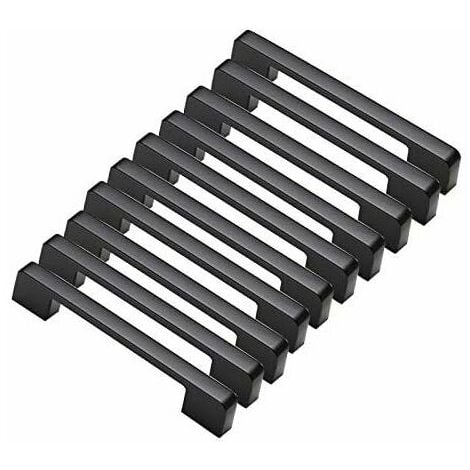 10pcs Door Handles Black Zinc Alloy Handles T Bar Stick Kitchen Cabinet Hole Pitch 160mm