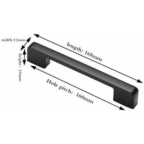 10pcs Door Handles Black Zinc Alloy Handles T Bar Stick Kitchen Cabinet Hole Pitch 160mm