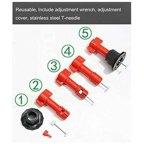 100 Pack Replaceable Needle Tile Leveling Tools for Building Reusable Ceramic Floors, Walls, Tiles