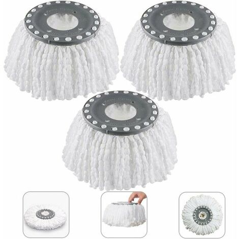 3Pcs Microfiber Mop Heads, Mop Heads, Mop Head Replacement Round Mop Heads 360 Rotation for 360 ° Rotating Mop Brooms (Diameter 16cm) (1/5)