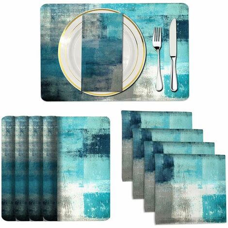 Set of 8 Placemats - Modern Art - Painted Abstract Art for Home and Kitchen Decor (40 x 30cm Placemats) (1/5)