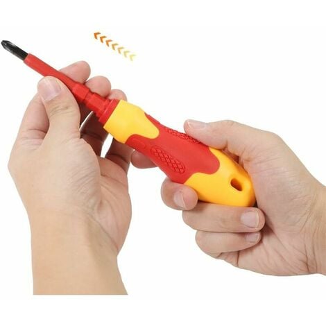 10pcs 1000V Insulated Screwdriver Set with Magnetic Slotted and Phillips Bits Soft Grips Electricians Electrical Work Repair Tools