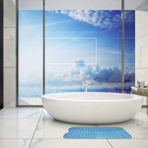 Bath mat, anti-mold, non-slip, pebbles, with suction cup, bathroom, extra long, machine washable, hand washable 100 x 40 cm