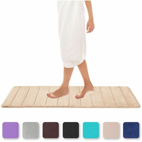 Memory Foam Bath Mat Absorbent Non-Slip Bath Mat Washable Bath Mat - 40 x 120 cm, Beige