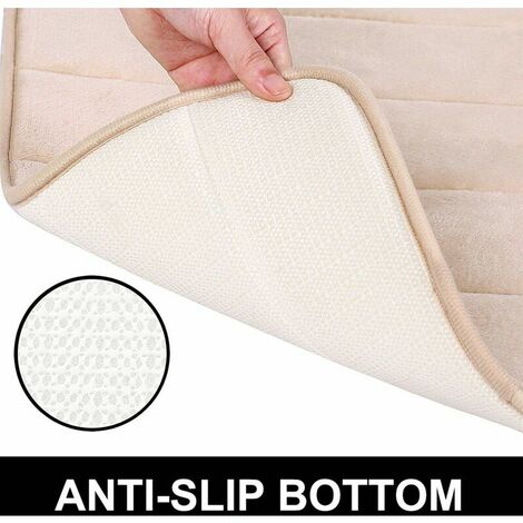 Memory Foam Bath Mat Absorbent Non-Slip Bath Mat Washable Bath Mat - 40 x 120 cm, Beige