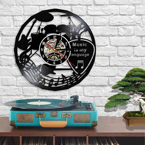 Music, Guitar, Vinyl Clock, Hobby, Wall Decor, Rock, Music, Modern Art, Handmade Gift, Unique Design, Band, DJ, Home Decor, Pop, Gift Idea For Women, Gift For Men, room decoration (1/5)