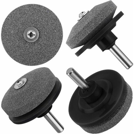 4 Piece Lawn Mower Blade Sharpener For Power Hand Drill Drill Garden Tool - Black (1/5)