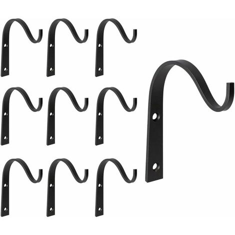 10pcs Iron Wall Hooks Sturdy Decorative Metal Hangers for Hanging Lantern Planter Bird Feeder Coat Indoor Outdoor Rustic Home Decor, Screws Included (1/5)