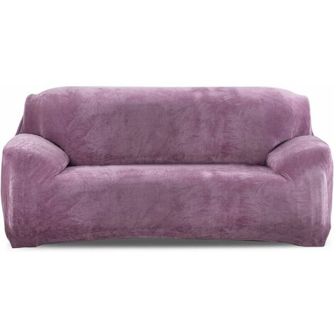Stretch Sofa Covers Velvet Sofa Cover 3 Seater Thick Couch Covers Covers Couch Protector Light Purple (1/5)