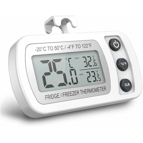 Digital Reco.ukigerator Thermometer, Waterproof co.ukeezer Thermometer with Hook, Easy to Read LCD Display, Max / Min Record Function, Ideal for Home, Restaurants and Cafes (1/5)