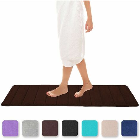 Memory Foam Bath Mat Absorbent Non-Slip Bath Mat Washable Bath Mat - 40 x 120 cm, Brown (1/5)