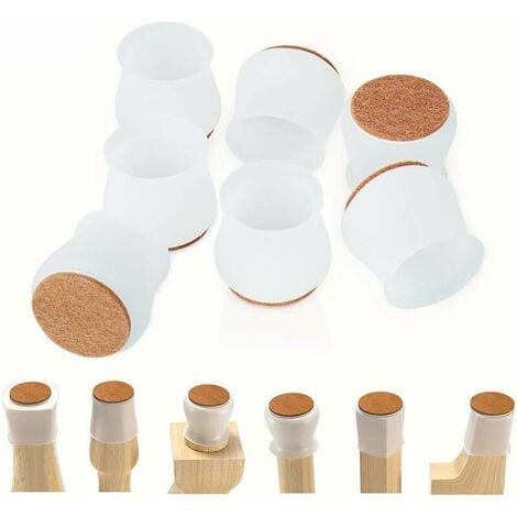 【Lastest】 28Pcs Silicone Chair Feet Protector, Silicone Chair Feet Caps, Chair End Cap with Non-slip Felt Prevent Floor Scratches and Reduce Noise, transparent