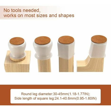 【Lastest】 28Pcs Silicone Chair Feet Protector, Silicone Chair Feet Caps, Chair End Cap with Non-slip Felt Prevent Floor Scratches and Reduce Noise, transparent