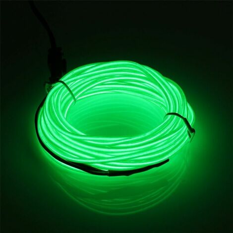 5M EL Wire EL Neon Cable Battery Operated Electroluminescent Lighting for Halloween Party (Green) (1/5)