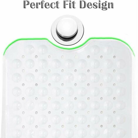 Slip Bath Mat  30% Extra Long Bath Mat  Bathtub Mat  Shower Mat with 200 Suction Cups,40.5 x 101cm/16 x 40 in (Transparent Green)