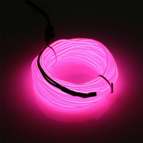 EL cord 5 meters/16.4 feet battery pack, bright neon tube cord logo EL cord light flexible 3 lighting patterns neon light kit, used to make your own Halloween and Christmas party DIY car bar decoratio (1/5)