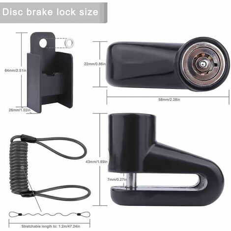 Disc Brake Lock Electric Scooter Lock Accessory Anti-Theft Steel Wire Lock Wheel Lock M367 with Reminder Rope
