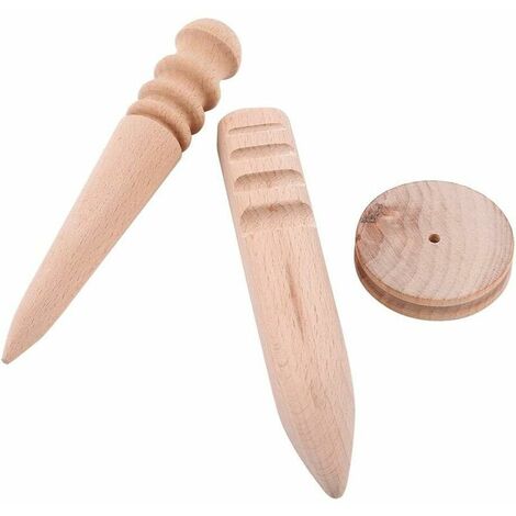 Leather Polishing Tool, Multi-size Leather Edge Burnisher 3 Type, Leather Edge Wood Polishing Smoother, DIY Manual Leather Goods Tool (3 in 1 Set)