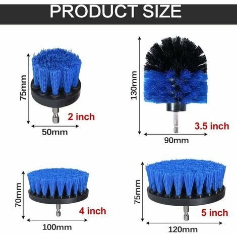 Drill Brush Attachment Drill Brushes Attachment Scrubber Cleaning Kit for Cleaning Car Shower Tile Wheels Upholstery Mortar Mat 4PCS Blue